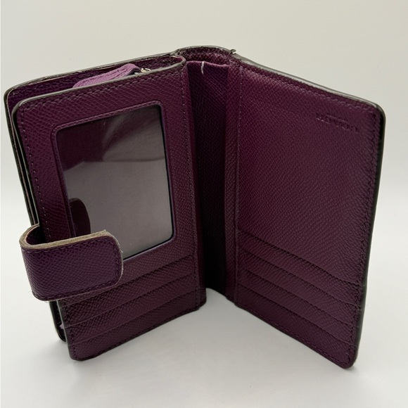 Coach Signature Medium Corner Zip Wallet - Brown/Plum - Picture 6 of 12